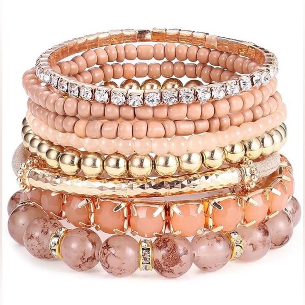 Elegant Multi-Color Beaded Bracelet Set